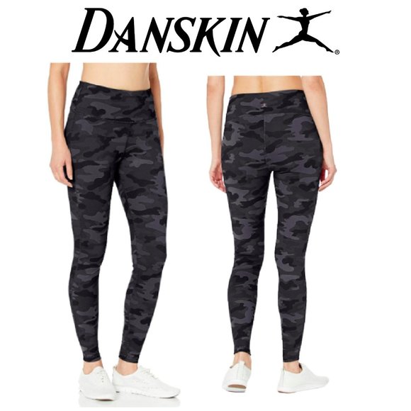 Danskin Pants - Women Black Printed Camo Legging High-waits